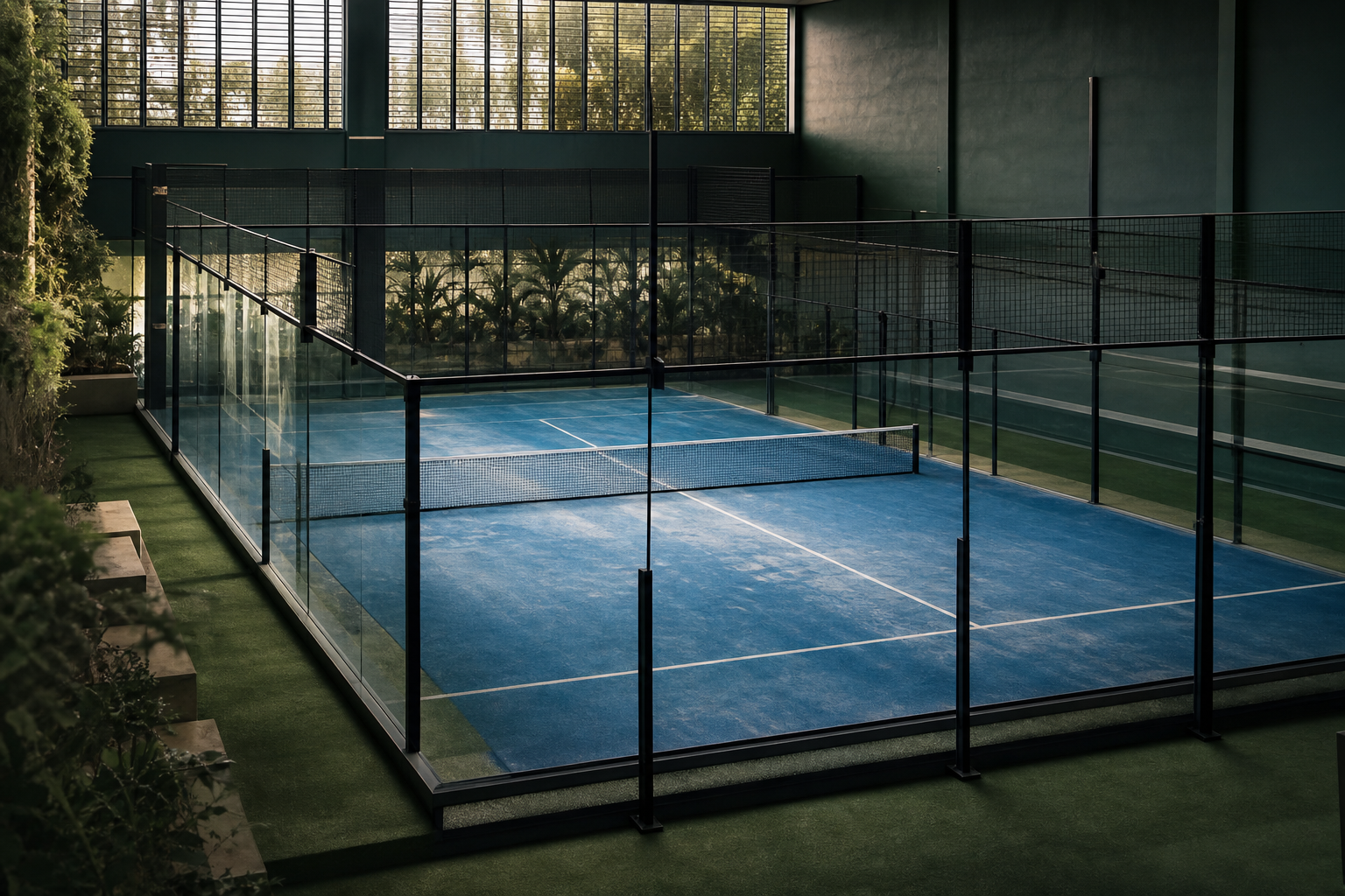 Cancha de pádel vista elevada